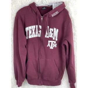 Texas A&M ATM Men's Medium Maroon Front Zip Up Hoodie Front Pockets Aggies